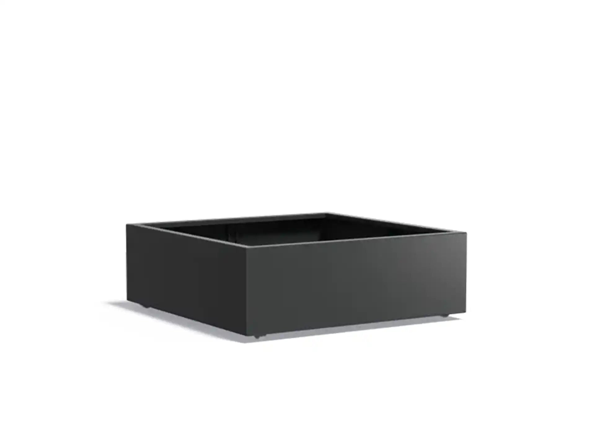 Adezz Carrez Aluminium Plantenbak Vierkant met Wielen 120 x 120 x 40 cm Zwartgrijs