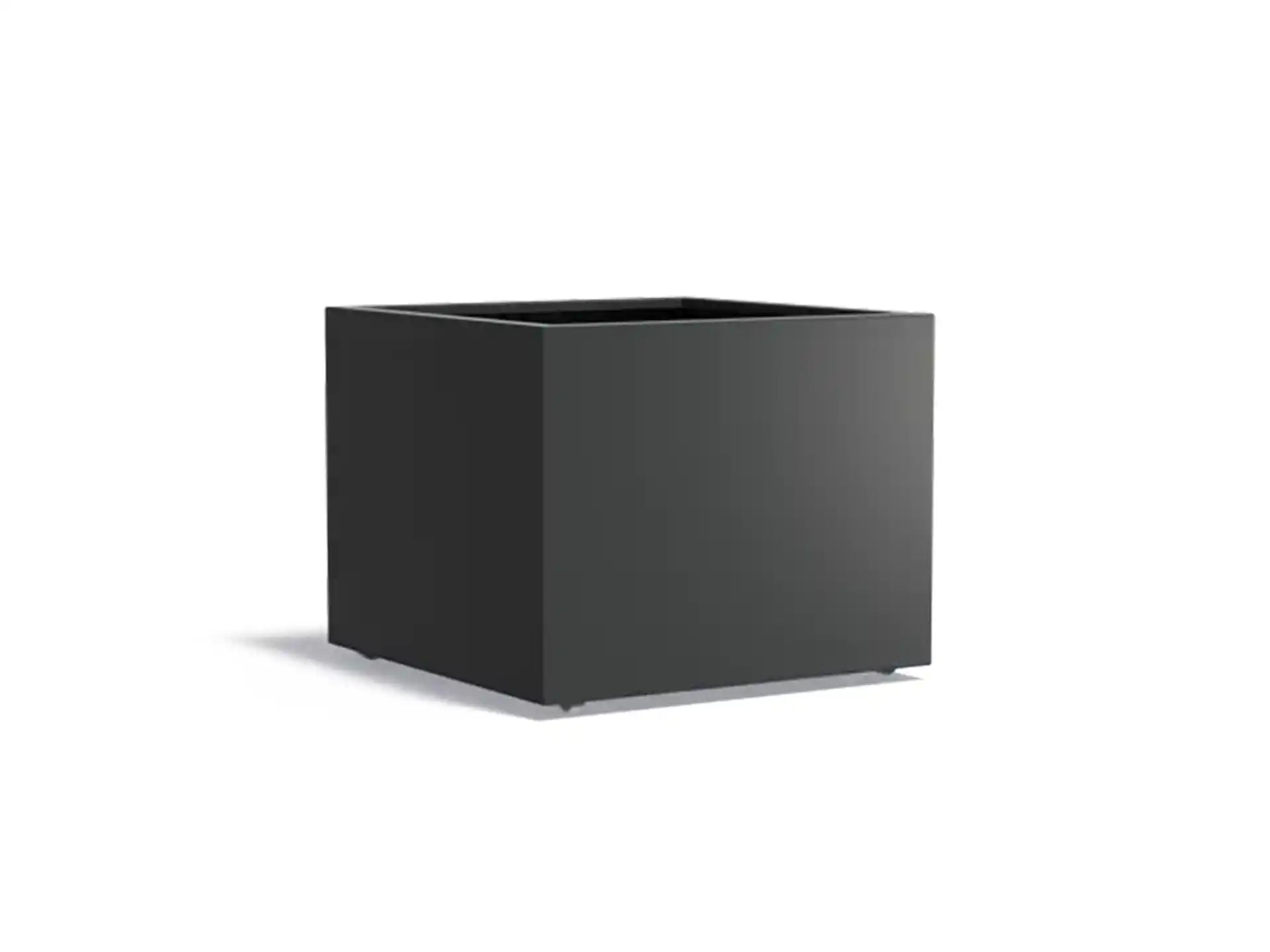 Adezz Carrez Aluminium Plantenbak Vierkant met Wielen 100 x 100 x 80 cm Zwartgrijs