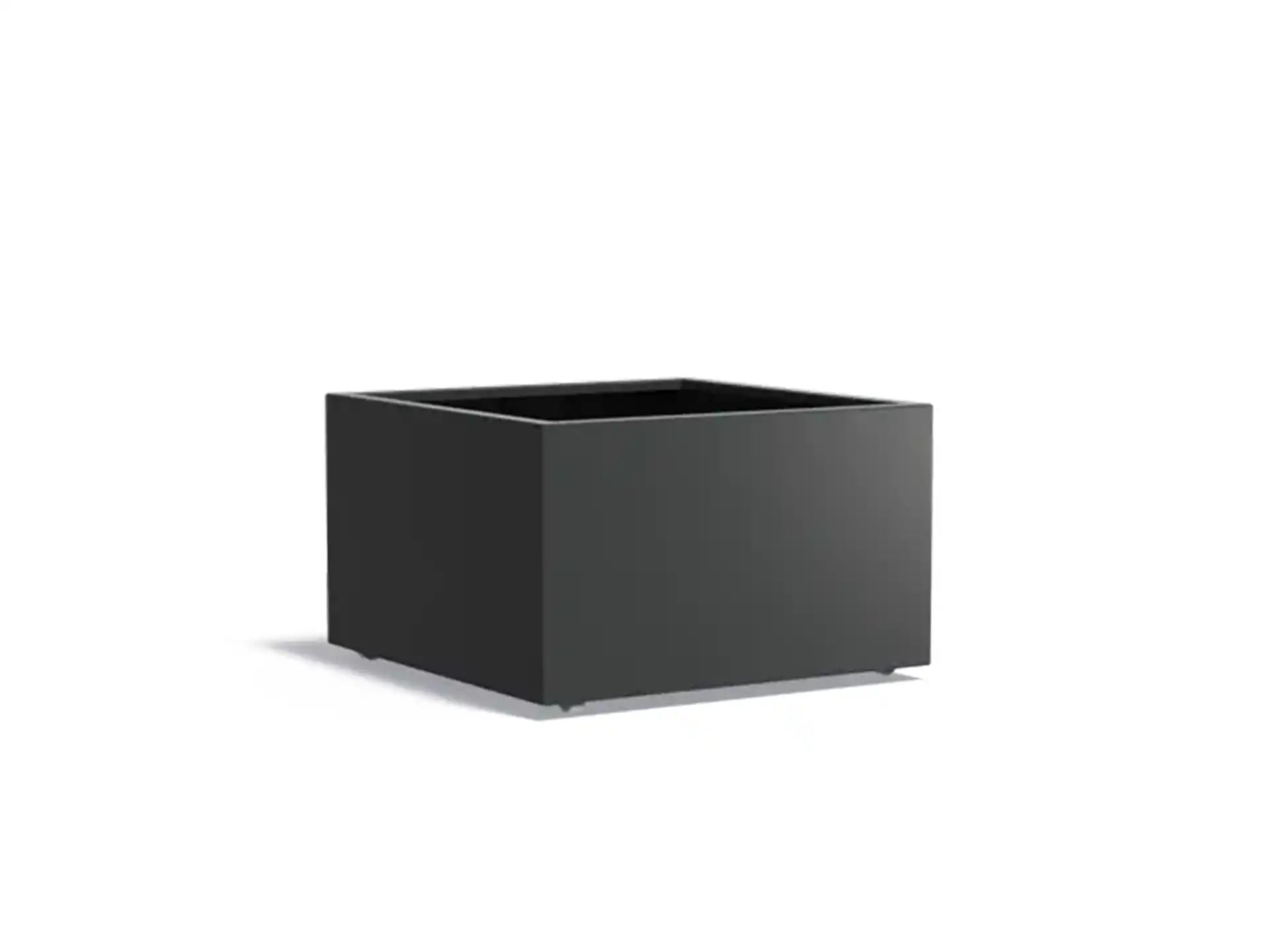 Adezz Carrez Aluminium Plantenbak Vierkant met Wielen 100 x 100 x 60 cm Zwartgrijs