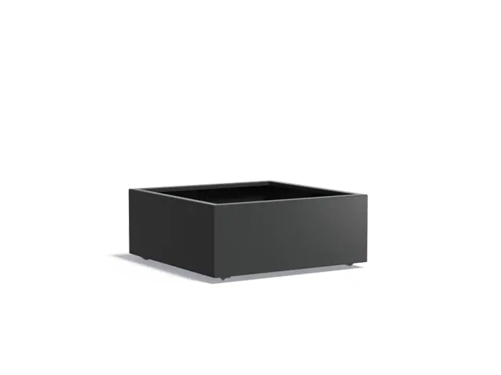 Adezz Carrez Aluminium Plantenbak Vierkant met Wielen 100 x 100 x 40 cm Zwartgrijs