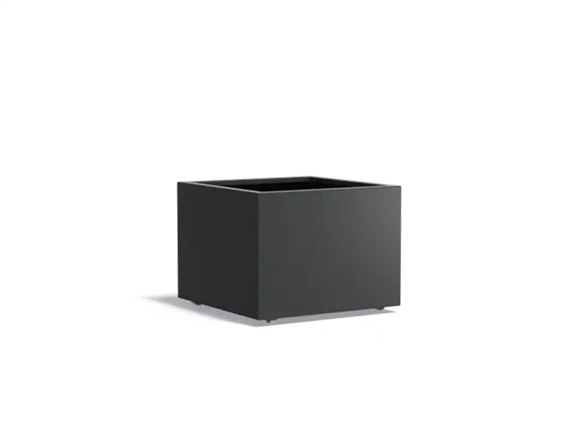 Adezz Carrez Aluminium Plantenbak Vierkant met Wielen 80 x 80 x 60 cm Zwartgrijs