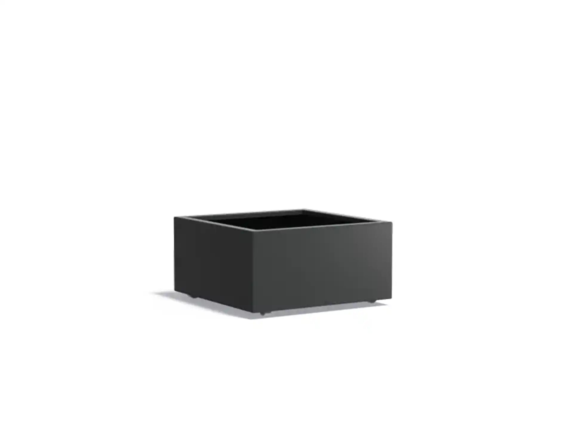 Adezz Carrez Aluminium Plantenbak Vierkant met Wielen 80 x 80 x 40 cm Zwartgrijs