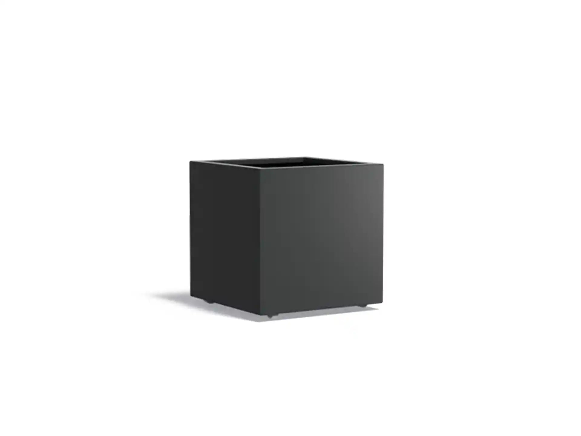 Adezz Carrez Aluminium Plantenbak Vierkant met Wielen 70 x 70 x 70 cm Zwartgrijs