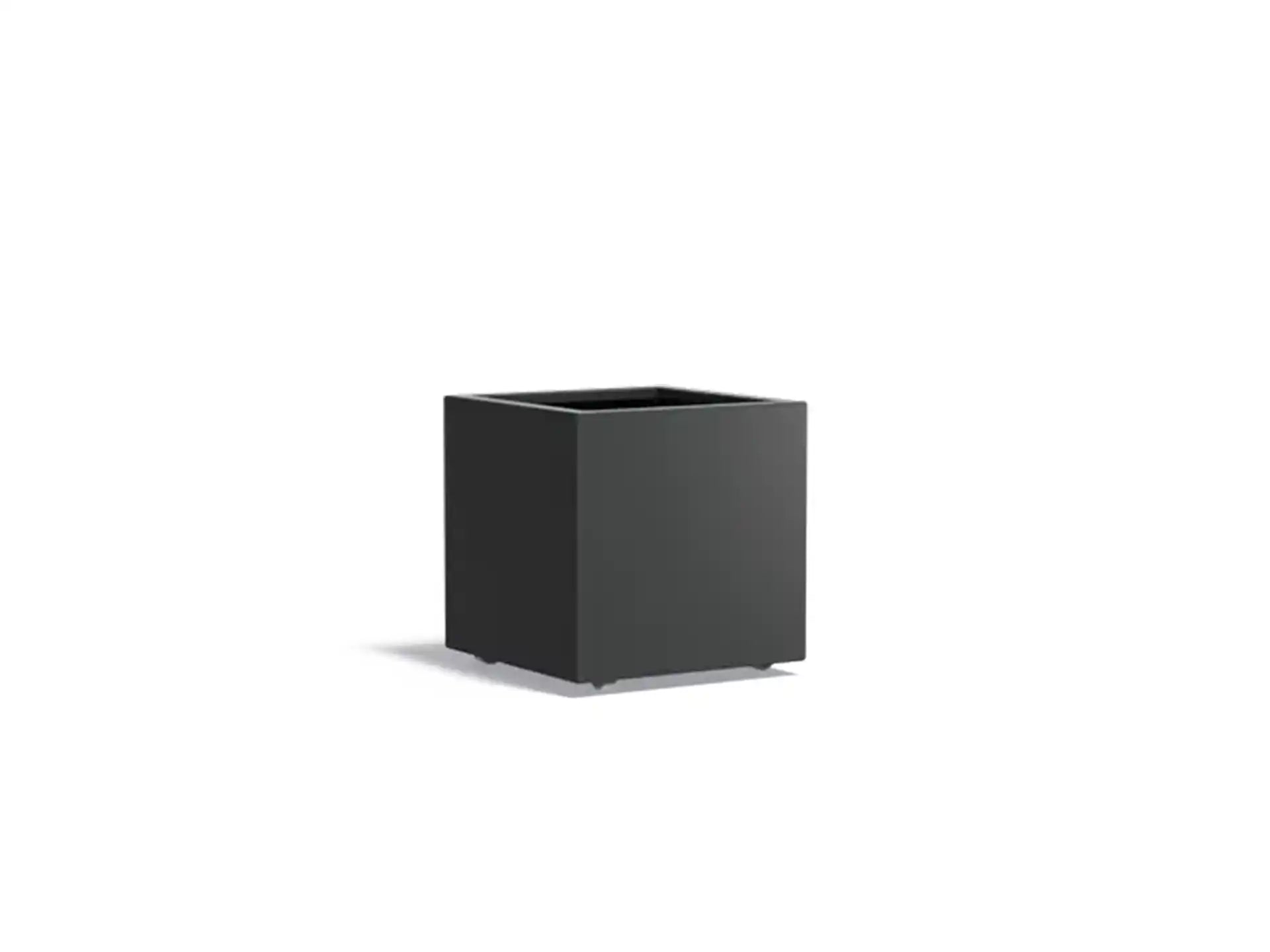Adezz Carrez Aluminium Plantenbak Vierkant met Wielen 60 x 60 x 60 cm Zwartgrijs