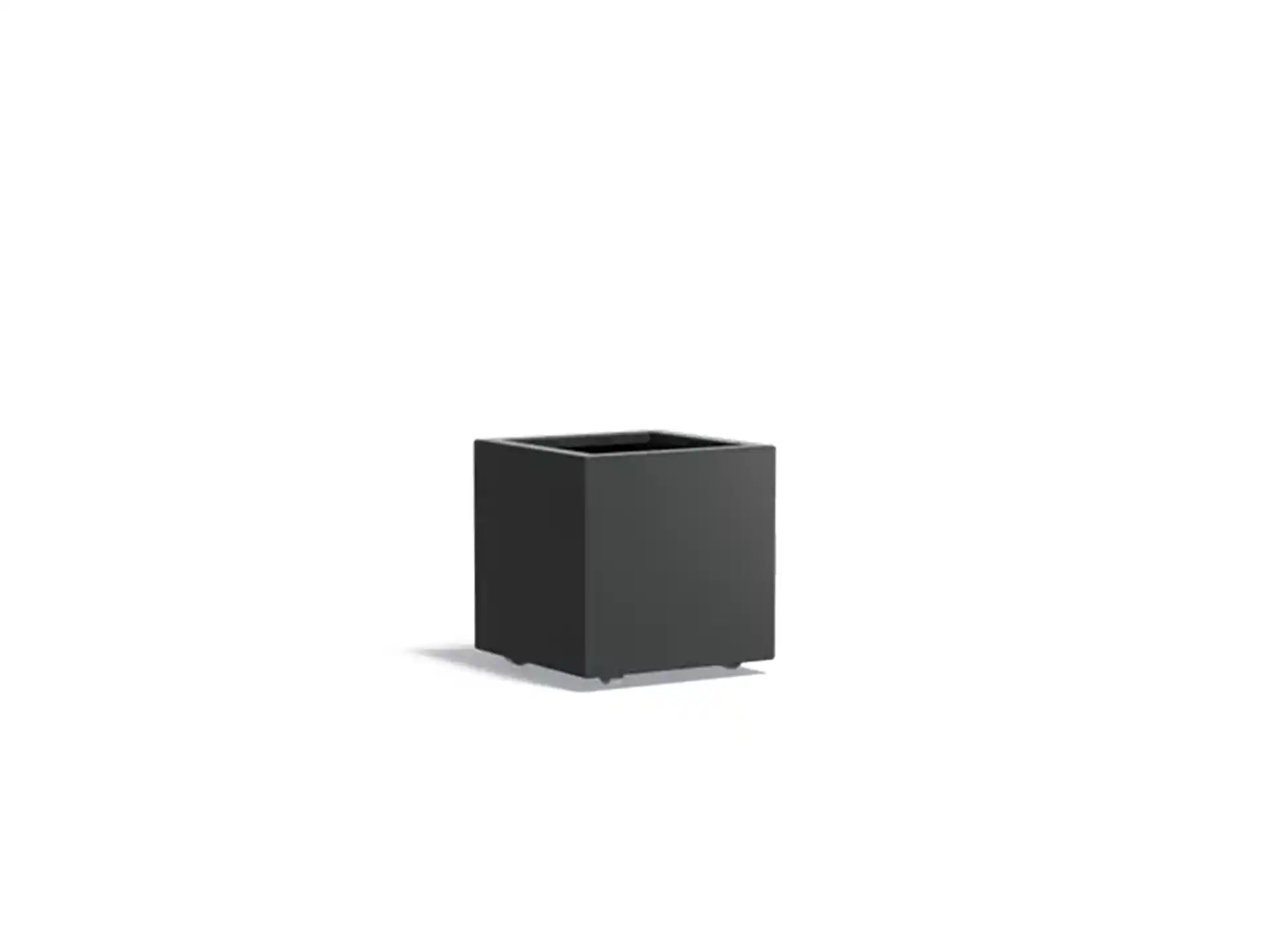 Adezz Carrez Aluminium Plantenbak Vierkant met Wielen 50 x 50 x 50 cm Zwartgrijs