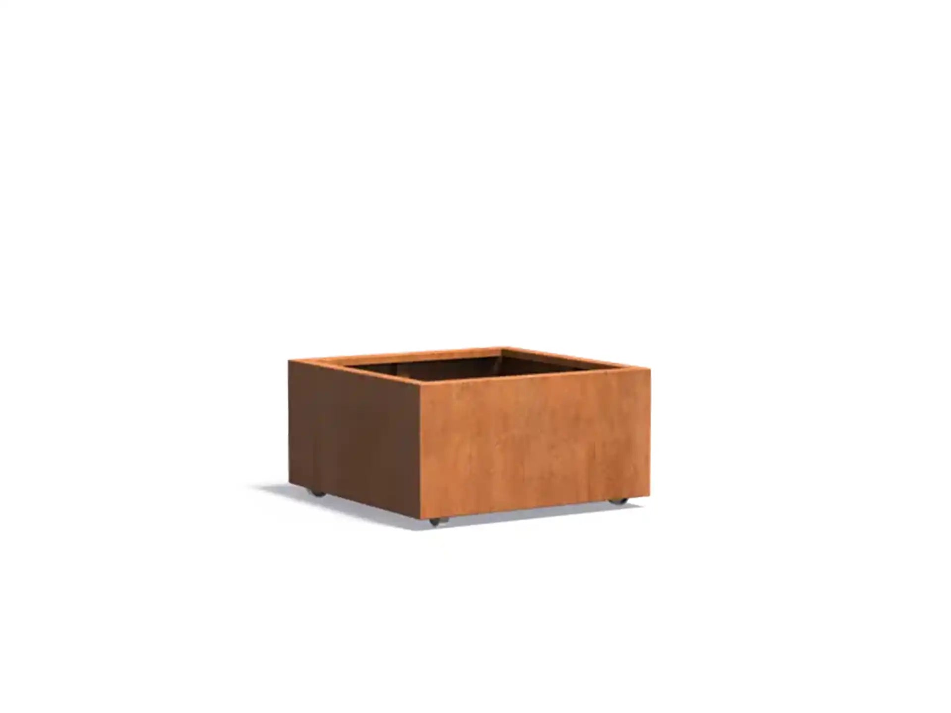 Adezz Carrez Cortenstaal Plantenbak Vierkant met wielen 80 x 80 x 40 cm - met bodem