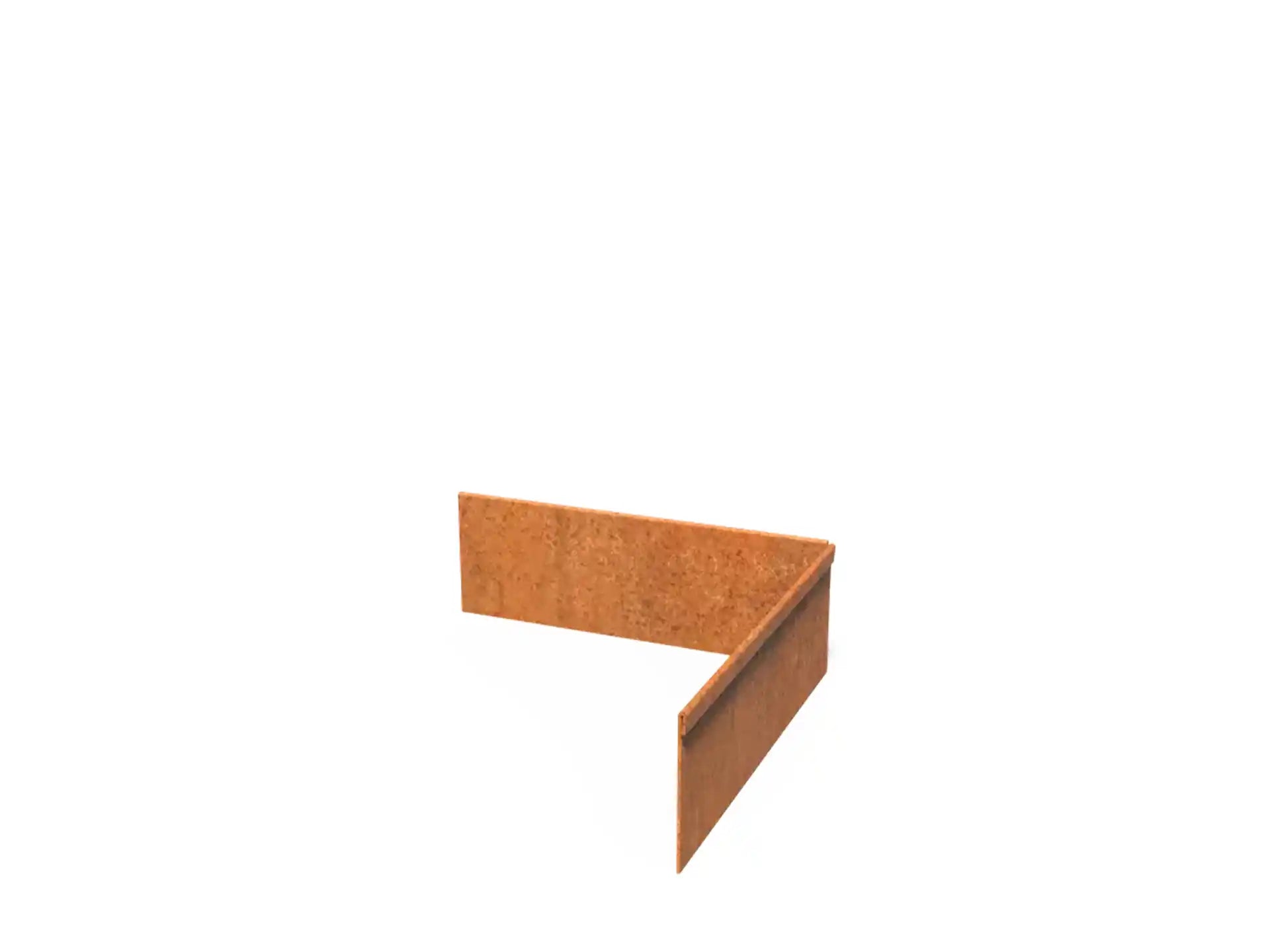 Adezz Kantopsluiting cortenstaal hoek geplet binnen 30 x 30 x 10 cm - 2 mm