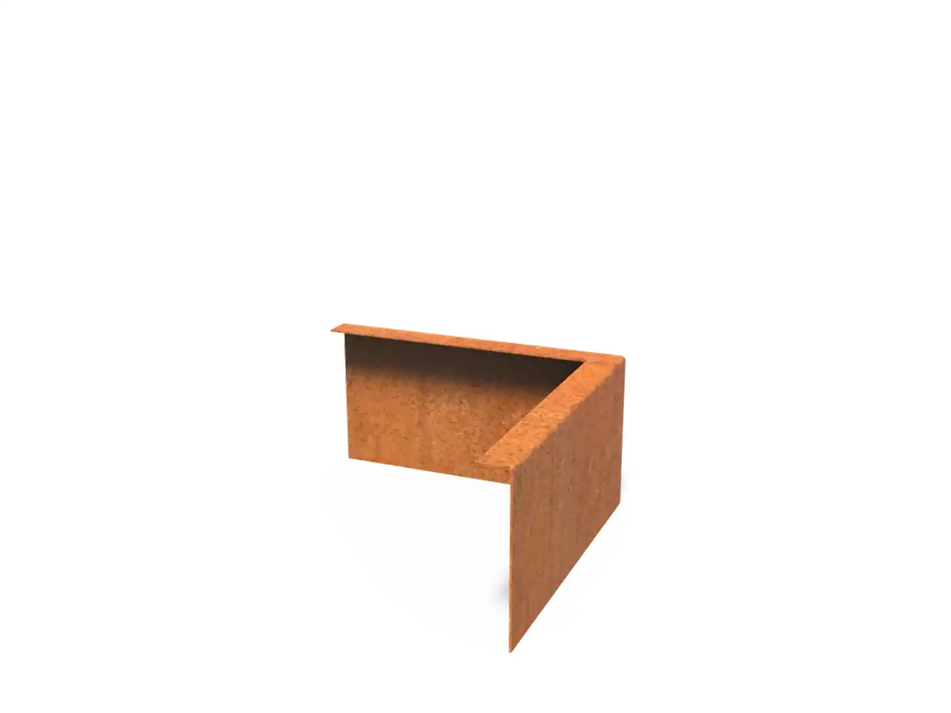 Adezz Kantopsluiting cortenstaal hoek gezet buiten 30 x 30 x 15 cm - 2 mm