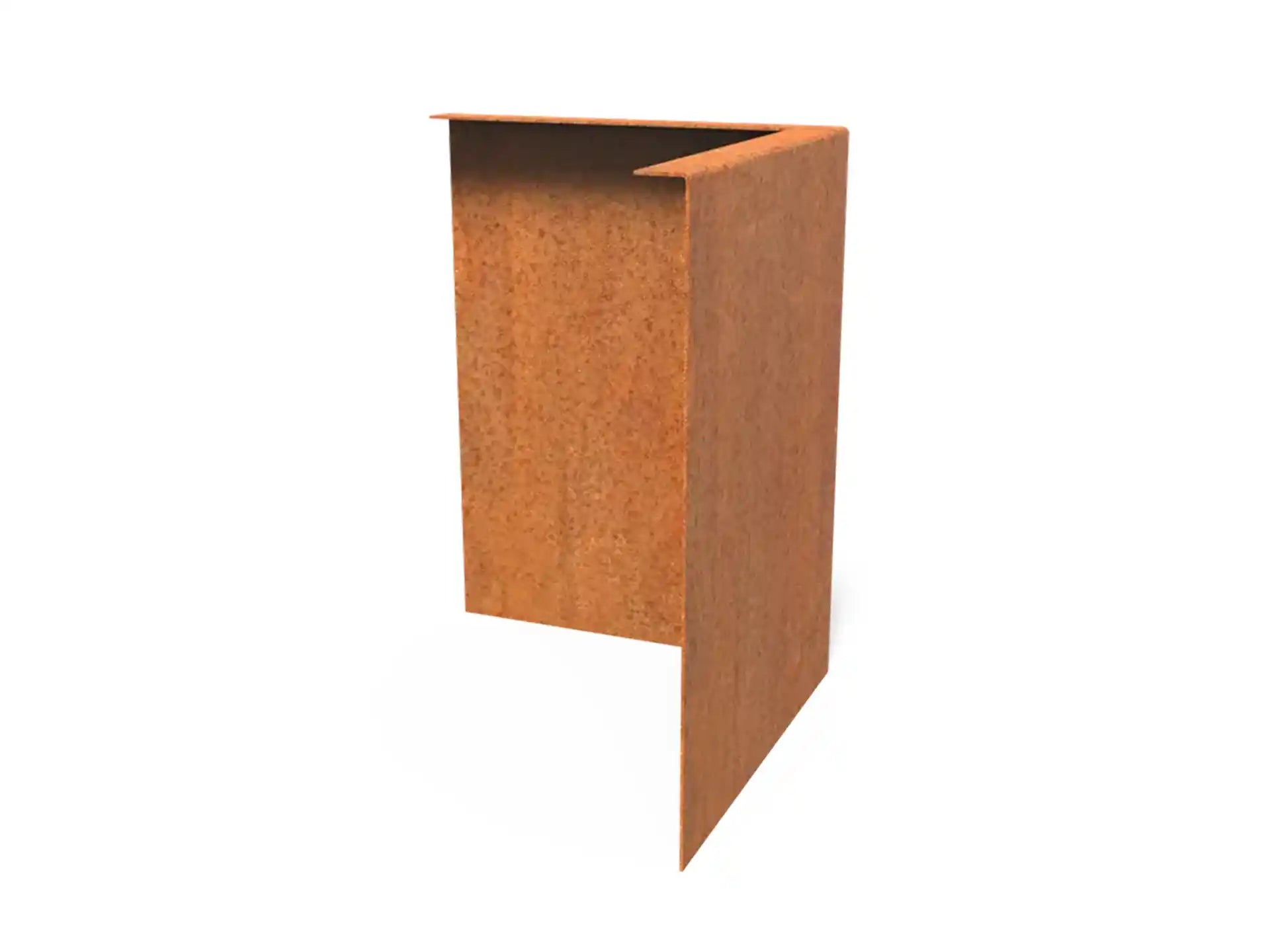 Adezz Kantopsluiting cortenstaal hoek gezet buiten 30 x 30 x 39 cm - 2 mm