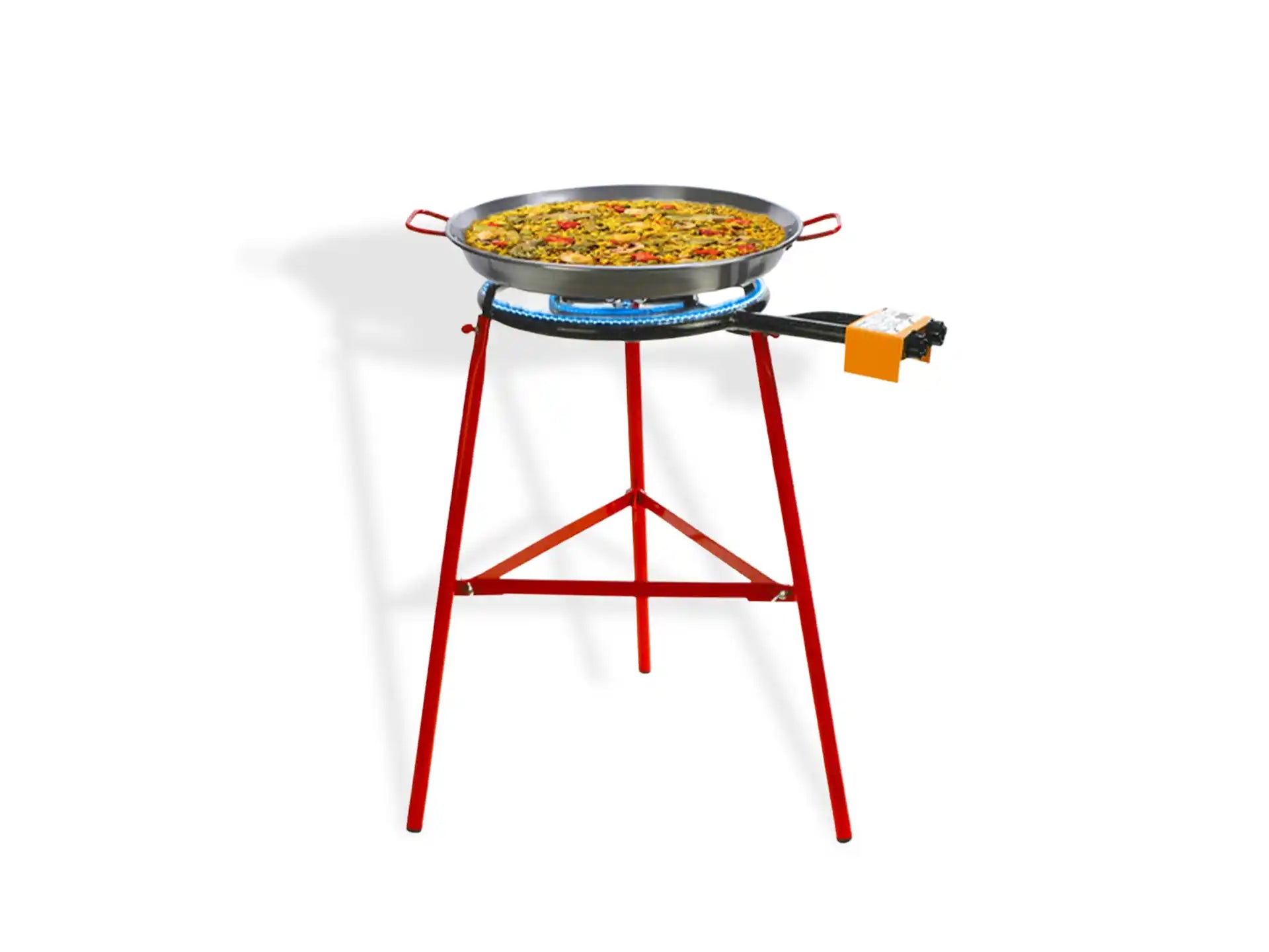 Garcima COMPLETE SET paella brander 50 cm met standaard en gevulde stalen paella pan 60 cm Mirador, productfoto.
