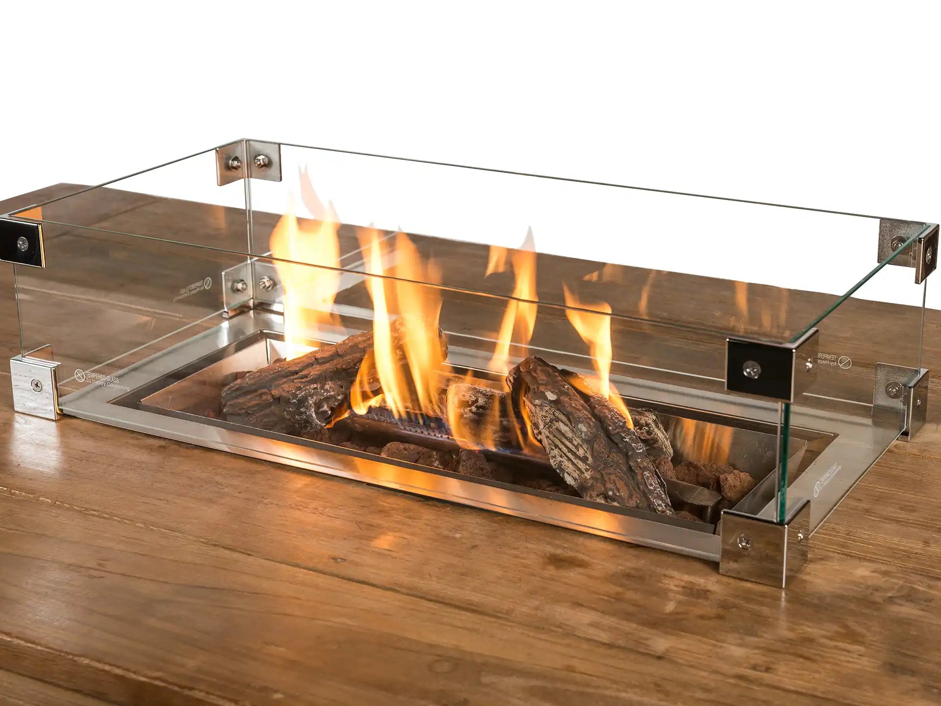 Glasombouw 99 x 32 cm inbouwbrander rechthoek groot geschikt voor Happy Cocooning inbouwbrander