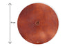 Ronde cortenstalen Gofire deksel voor vuurschaal met een diameter van 71 cm, voorzien van een handvat in het midden en afgewerkt met een natuurlijke roestkleurige uitstraling.