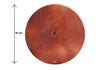 Ronde cortenstalen Gofire deksel voor vuurschaal met een diameter van 81 cm, voorzien van een handvat in het midden en afgewerkt met een natuurlijke roestkleurige uitstraling.