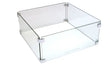 Vierkante Gofire glasombouw 40 × 40 cm voor inbouwbrander, vrijstaand product op witte achtergrond.