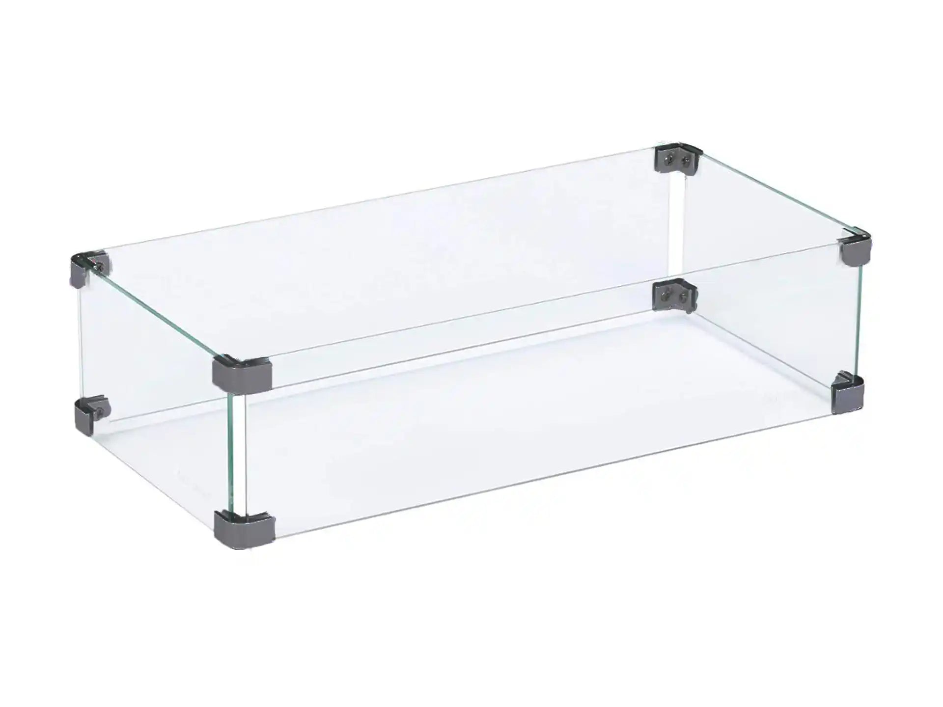 Glasombouw Rechthoek 80 x 30 cm | Geschikt voor Inbouwbrander 75 x 25 cm en 76 x 28 cm | Zwart gecoat