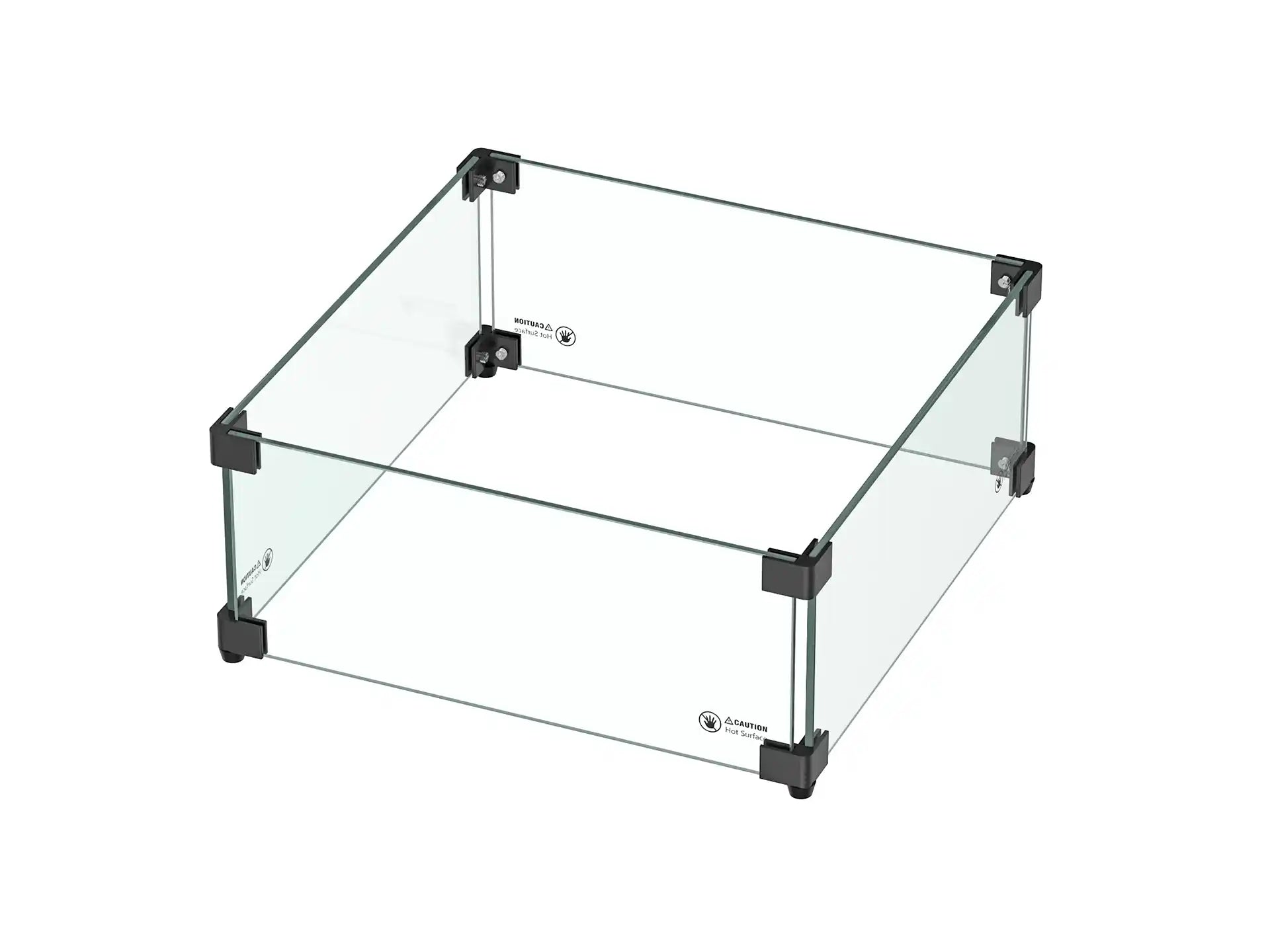 Glasombouw Vierkant 42,5 x 42,5 cm |  Geschikt voor Inbouwbrander | Zwart gecoat