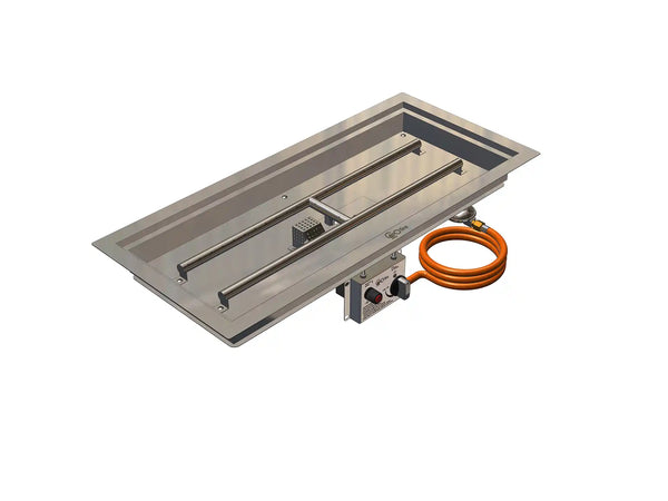 Gofire Inbouwbrander Rechthoek 56 x 28 cm | Flexibel bedieningspaneel | RVS