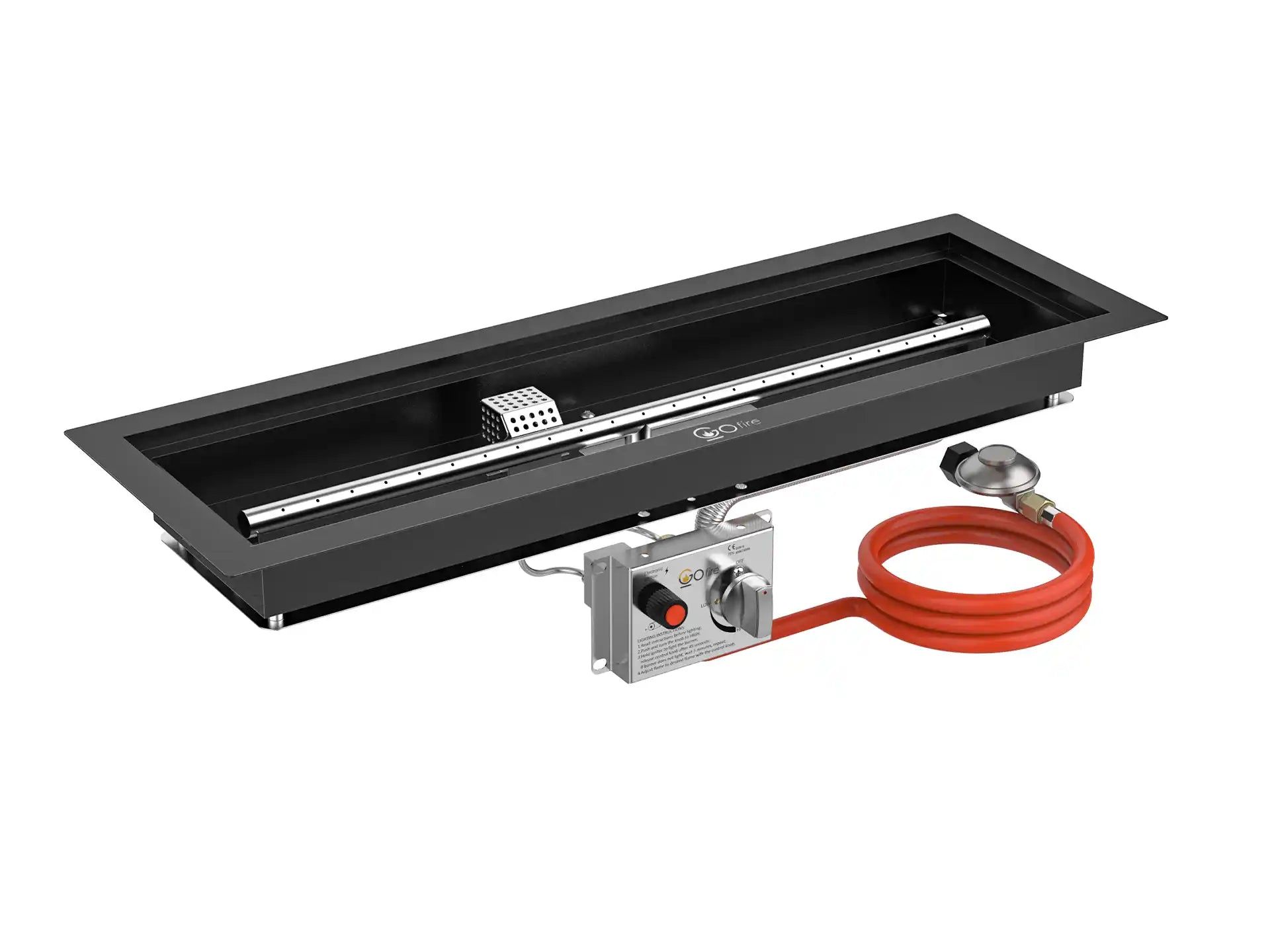 Gofire Inbouwbrander Rechthoek 75 x 25 cm | Flexibel bedieningspaneel | Zwart gecoat