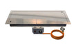 Gofire rechthoekige inbouwbrander 56 × 28 cm recht van voren, inclusief flexibel bedieningspaneel en aansluiting.