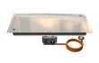 Gofire inbouwbrander rechthoek 79 × 36 cm gezien van voren, inclusief flexibel bedieningspaneel voor eenvoudige aansluiting.