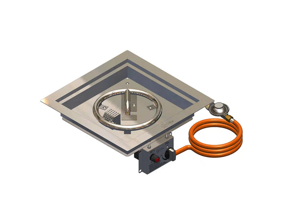 Gofire Inbouwbrander Vierkant 40 x 40 cm | Flexibel bedieningspaneel | RVS