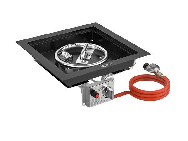 Gofire Inbouwbrander Vierkant 40 x 40 cm | Flexibel bedieningspaneel | Zwart gecoat