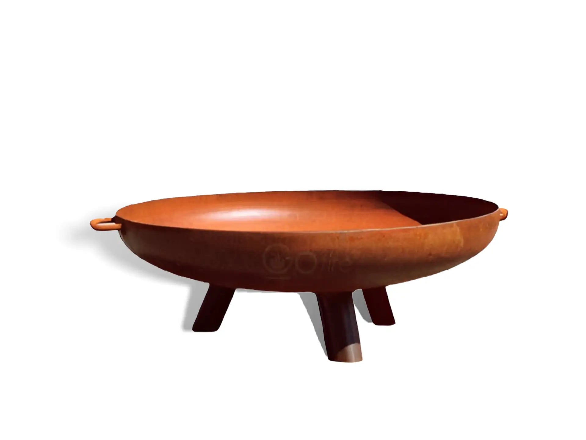 GoFire Lev vuurschaal 120 cm van cortenstaal leeg, sfeervol voor gebruik in de tuin of op het terras.