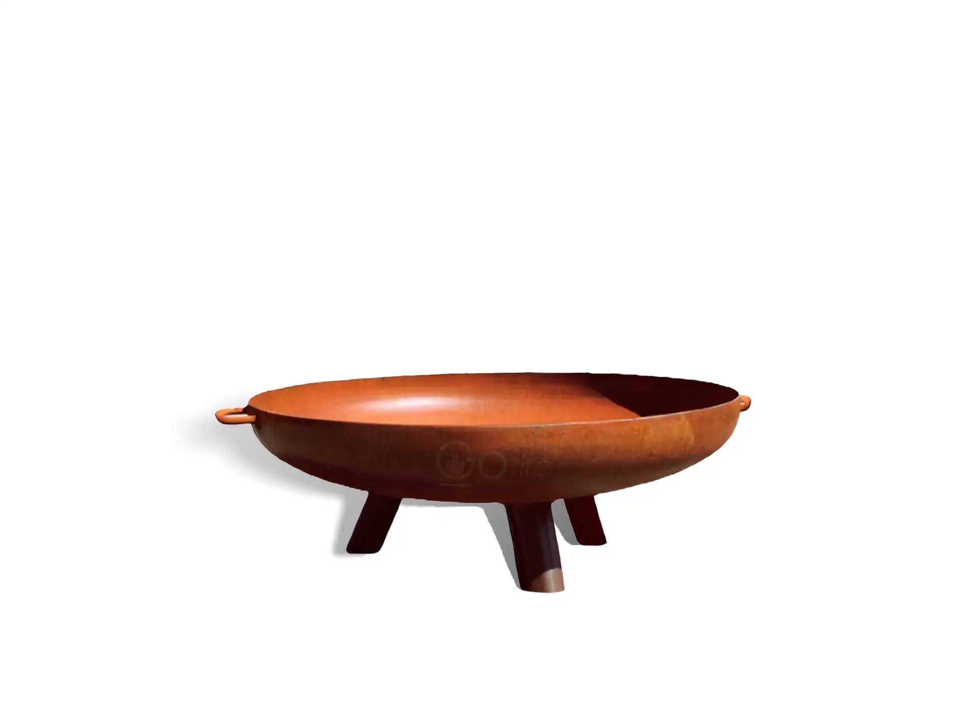 GoFire Lev vuurschaal 60 cm van cortenstaal leeg, sfeervol voor gebruik in de tuin of op het terras.