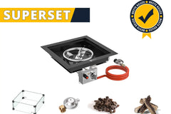 Gofire SUPERSET Inbouwbrander Vierkant 40 x 40 cm | Flexibel bedieningspaneel | Zwart gecoat
