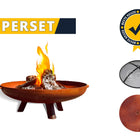 GoFire SUPERSET Lev vuurschaal cortenstaal met vonkenscherm en deksel 70 cm