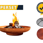 GoFire SUPERSET Oda vuurschaal cortenstaal met vonkenscherm en deksel 100 cm