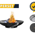 GoFire SUPERSET Soho Vuurschaal met vonkenscherm en deksel Zwart 60 cm