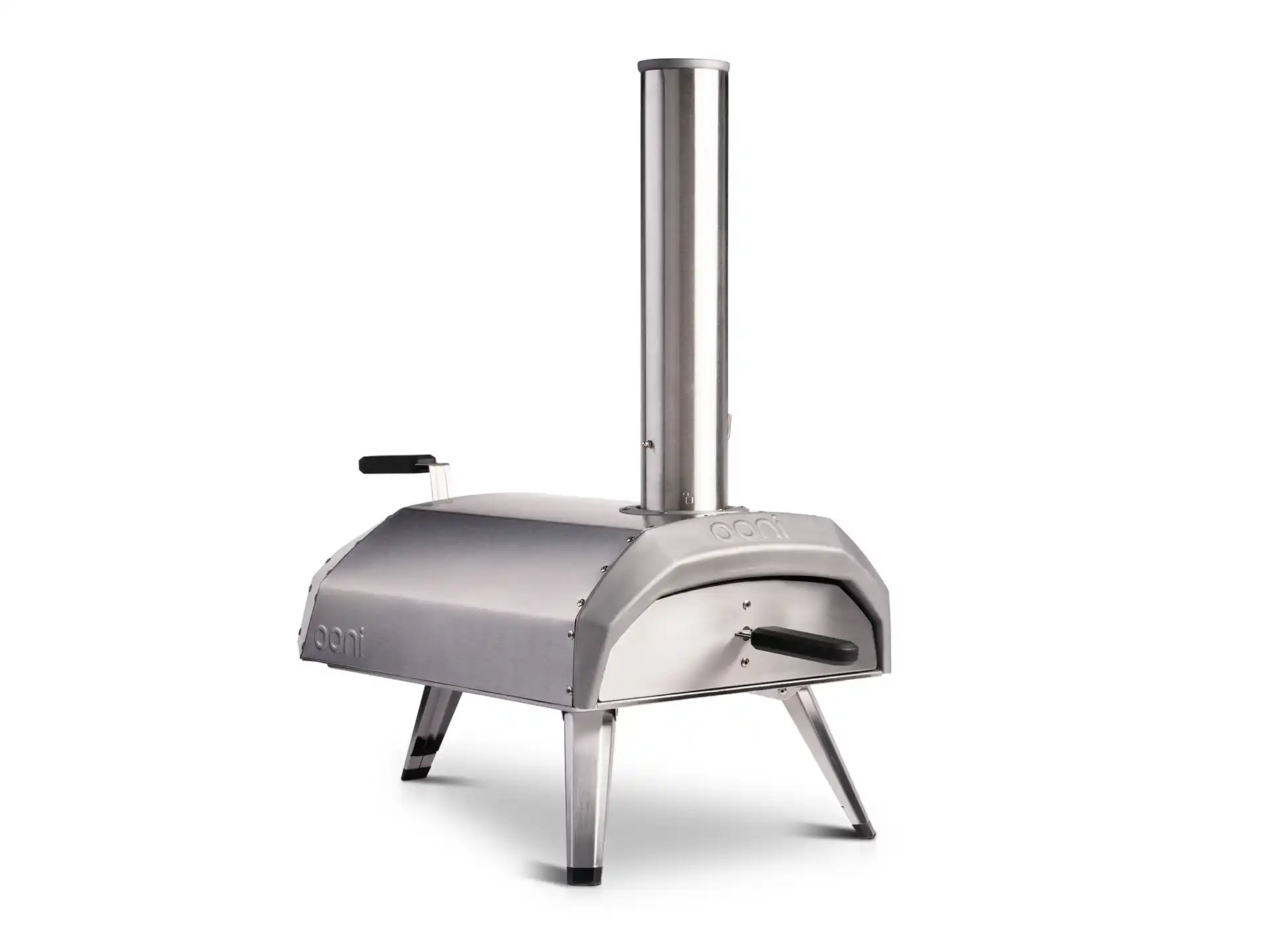 Ooni Karu 2 pizza oven hout of houtskool gestookt, inclusief stevig onderstel voor gebruik, productfoto op witte achtergrond.