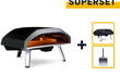 Ooni Koda 16 pizza oven SUPERSET, complete bundel met draagtas, beschermhoes en pizzaschep, gasgestookte oven, productfoto op witte achtergrond.