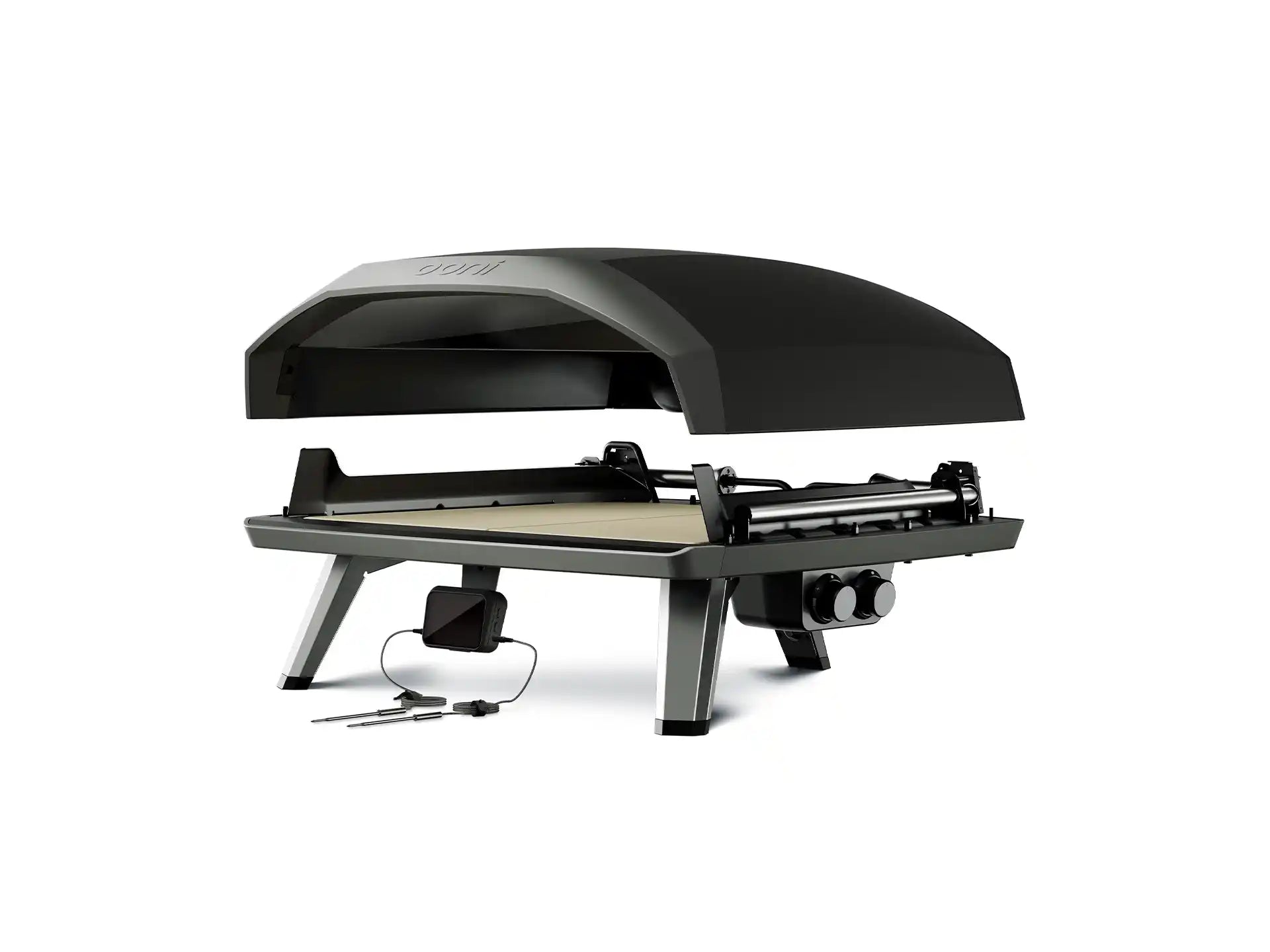 Ooni Koda 2 Max gas pizza oven inclusief onderstel, compleet opgesteld voor gebruik, productfoto op witte achtergrond.