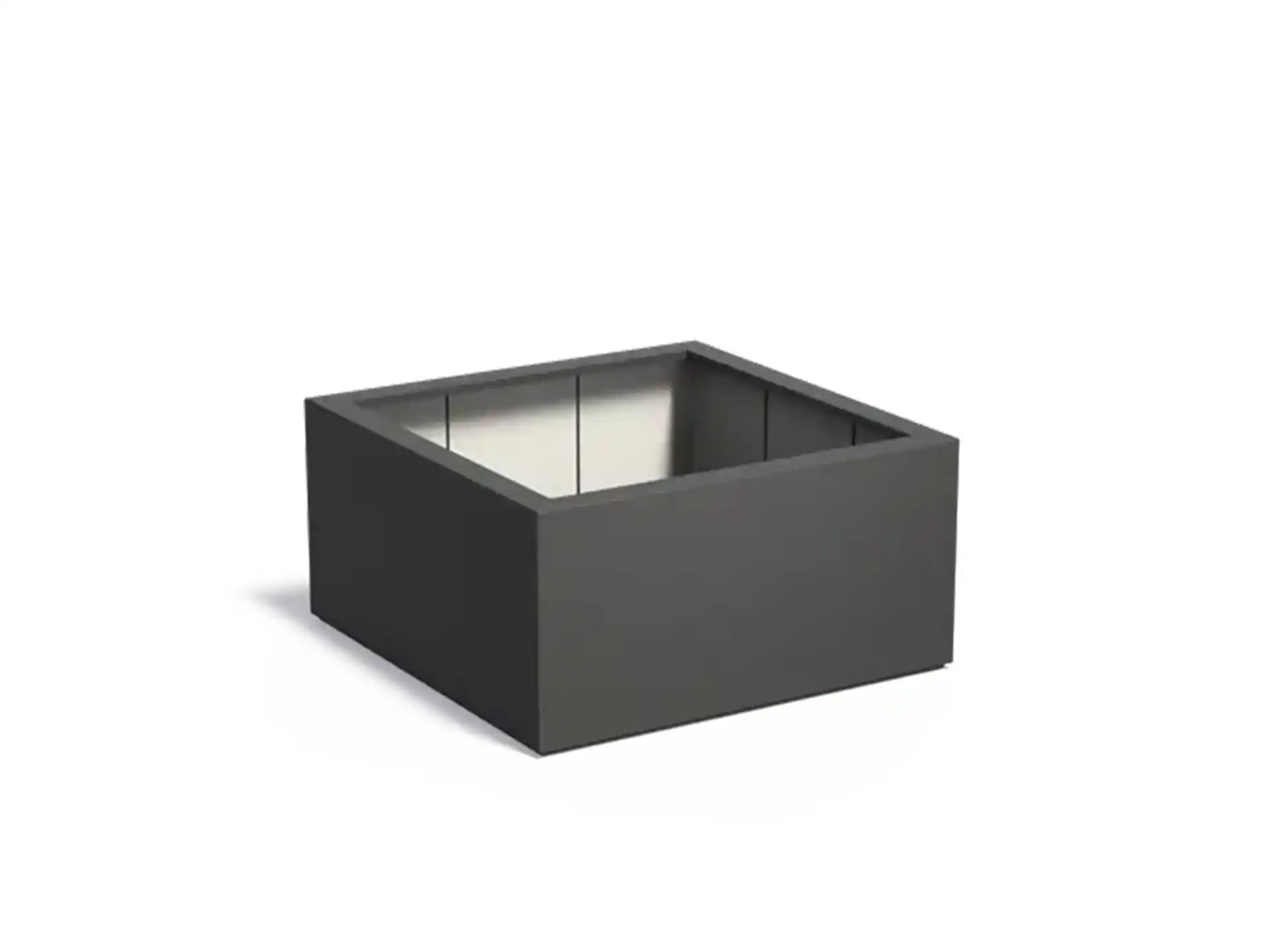 Adezz Carrez Plantenbak Polyester Vierkant 120 x 120 x 60 cm Zwartgrijs