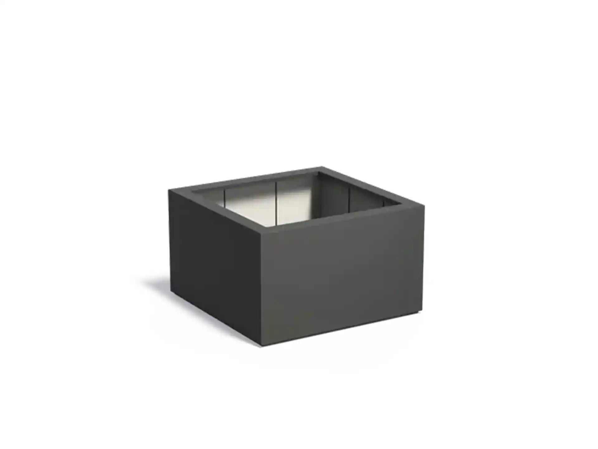 Adezz Carrez Plantenbak Polyester Vierkant 100 x 100 x 60 cm Zwartgrijs
