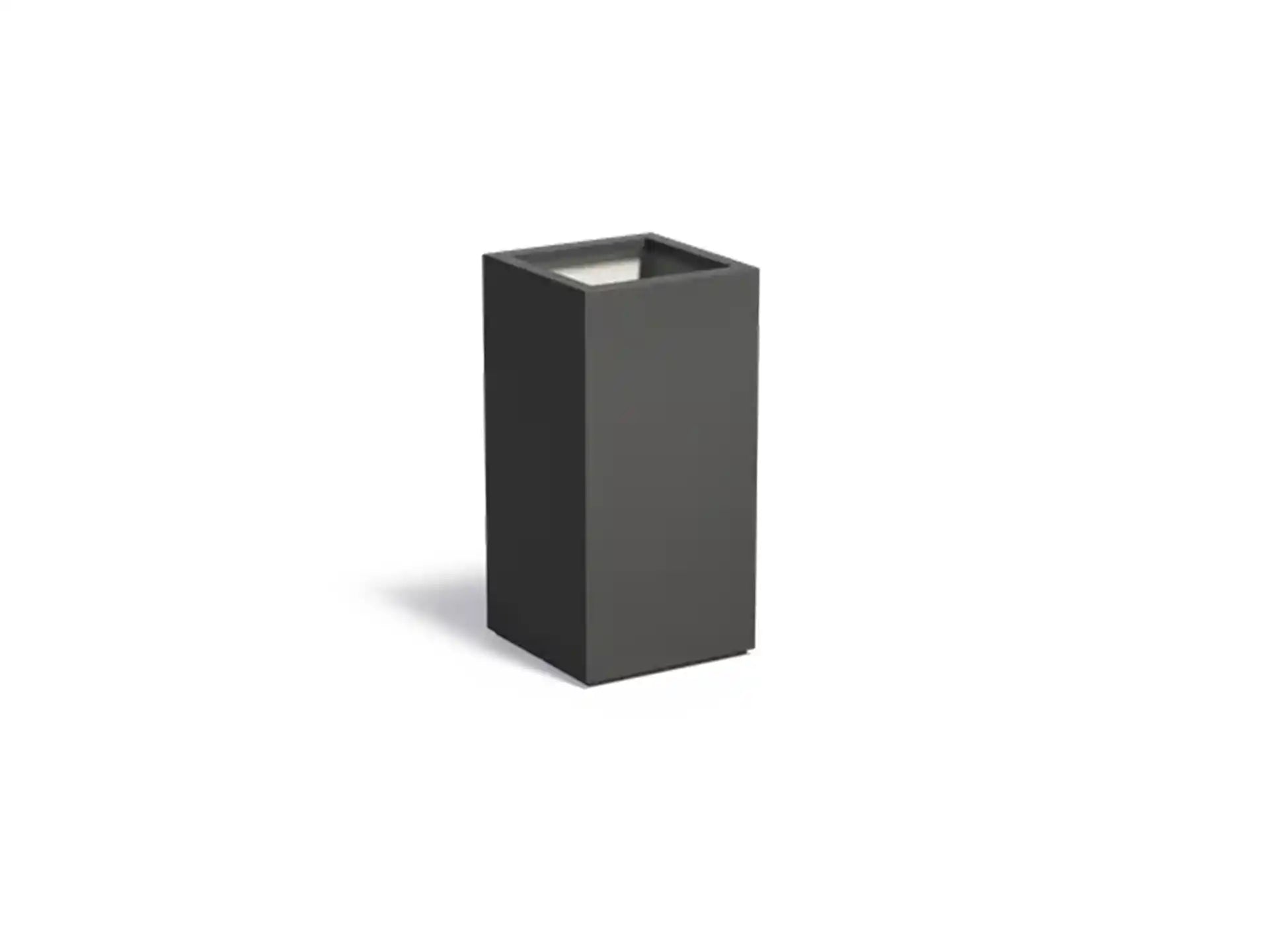 Adezz Carrez Plantenbak Polyester Vierkant 50 x 50 x 100 cm Zwartgrijs