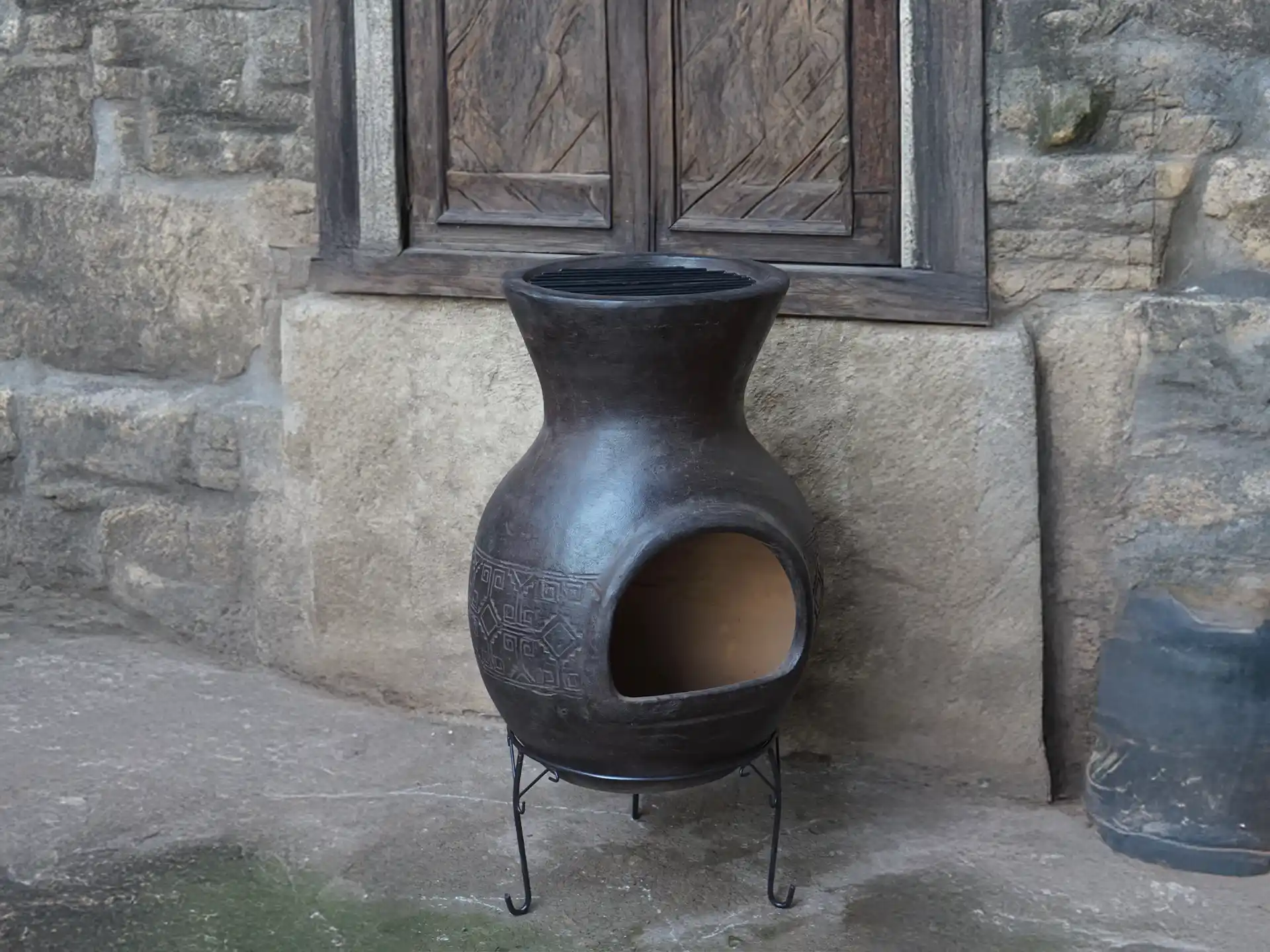 Sol-y-Yo Chimenea Mexicaanse terracotta kachel Barbecue Jumbo (bruin) | Mexico Trade