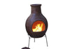 Rode Sol-y-Yo Chimenea Mexicaanse terracotta kachel Jumbo van 115 cm hoog, traditioneel handgemaakt ontwerp met groot rond lichaam en smalle schoorsteen, geschikt voor gebruik in de tuin.