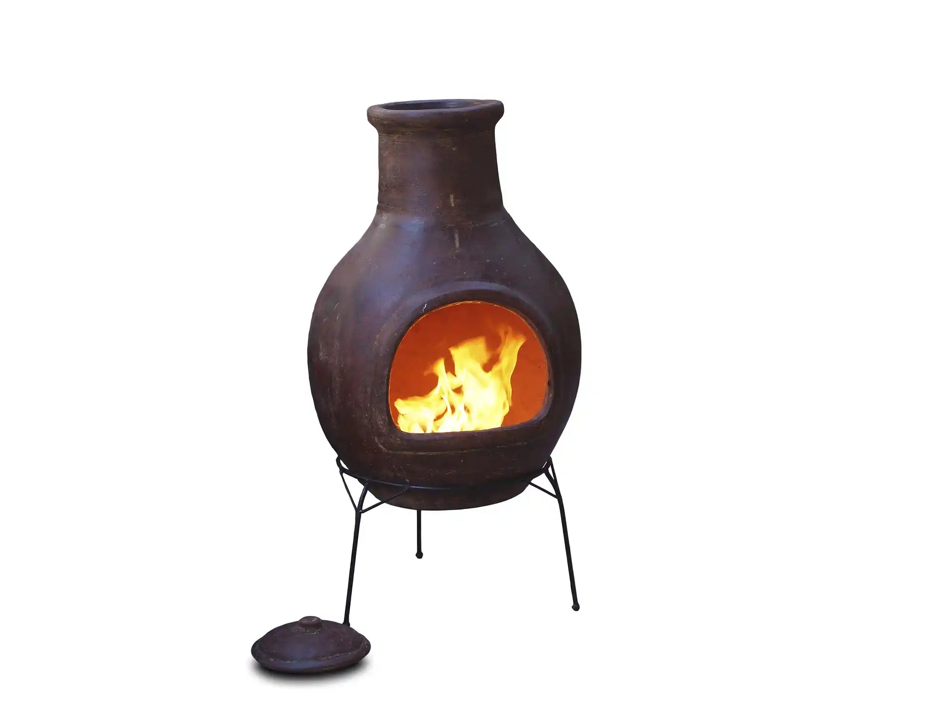 Sol-y-Yo Chimenea Mexicaanse terracotta kachel Jumbo (rood, 115 cm) | Mexico Trade