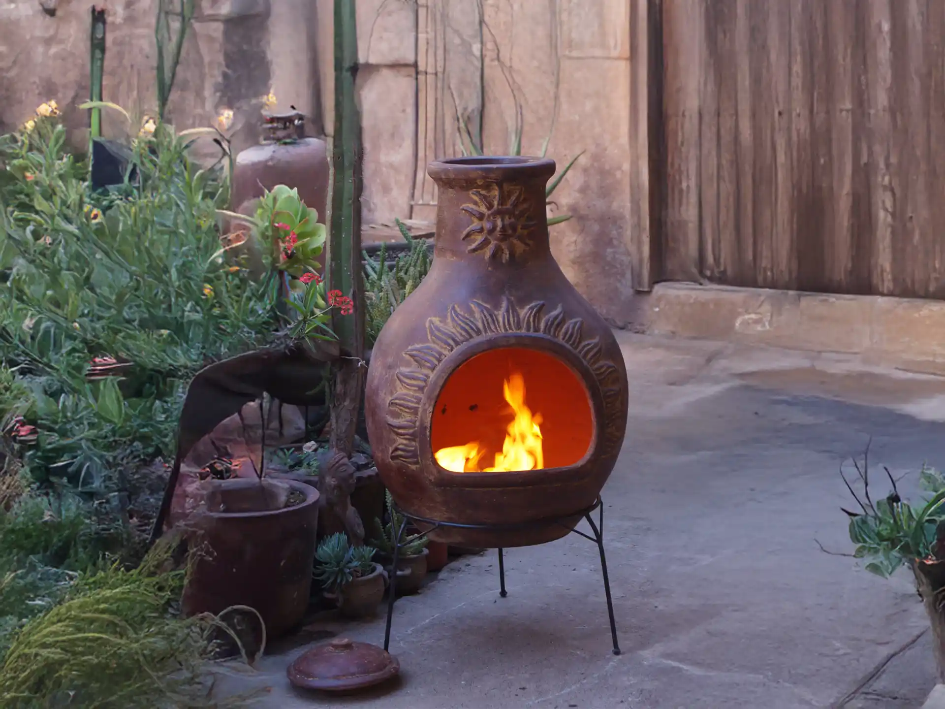 Sol-y-Yo XL Chimenea Mexicaanse terrashaard met Zon Jumbo (rood) 115 cm | Mexico Trade