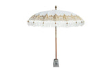 Todo Bien - Bali parasol 250 cm - Crème - Half gouden beschildering, fringe