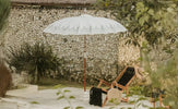 Todo Bien - Bali parasol 250 cm - Crème - Half zilveren beschildering