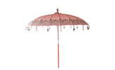 Todo Bien - Bali parasol 250 cm - Roze - Half zilveren beschildering