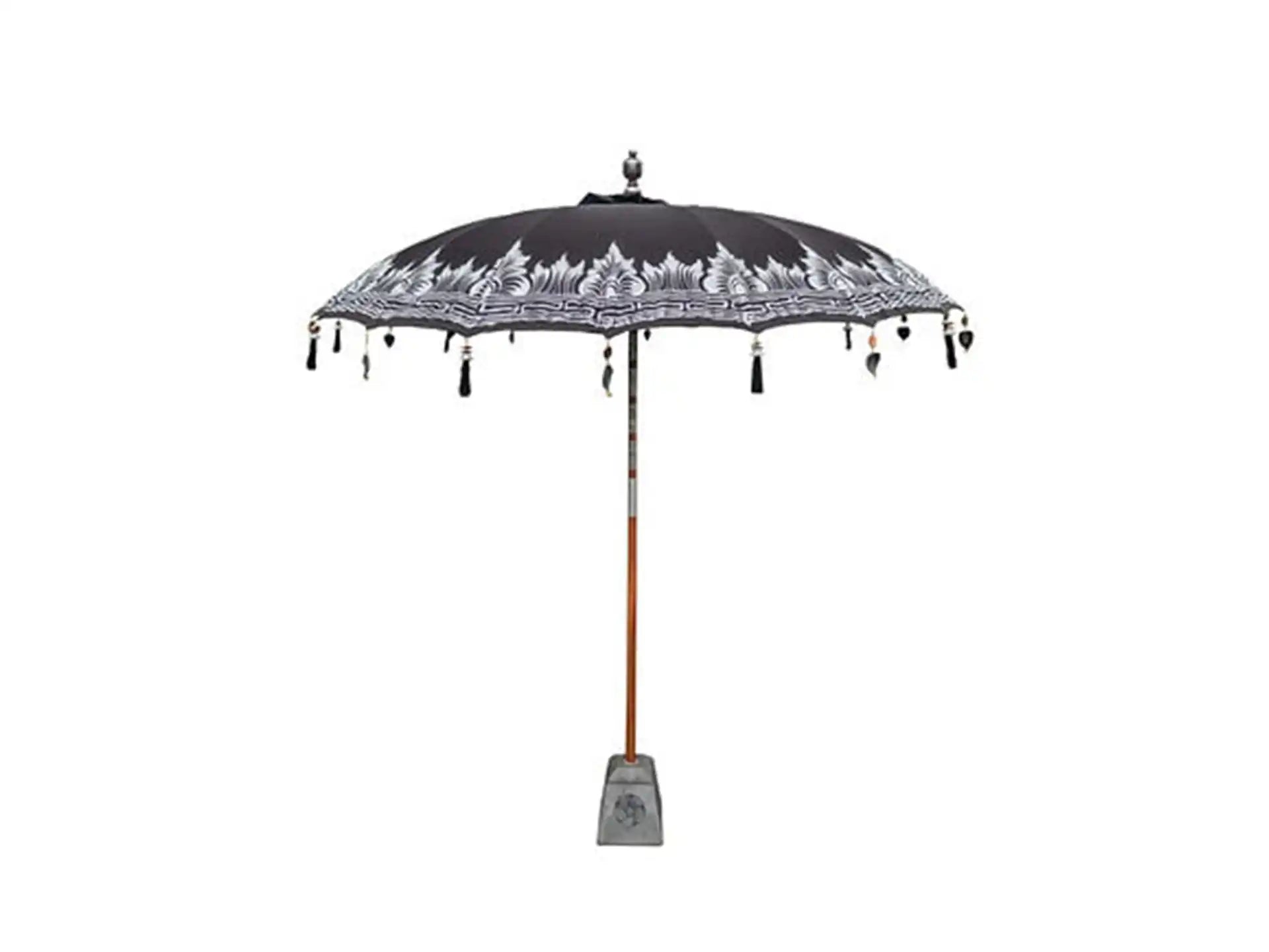 Todo Bien - Bali parasol 280 cm - Zwart - Half zilveren beschildering